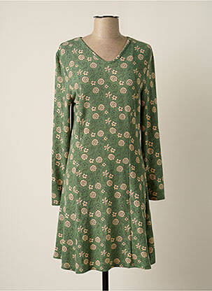 Rochie midi imprimeu floral mâneci lungi verde MD'M femeie