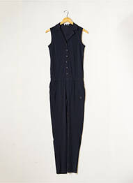 Salopetă-pantalon închidere cu nasturi pe față fără mâneci albastru HBT femme
