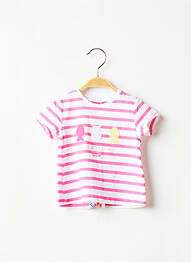 Tricou elasticitate mâneci scurte roz WEEK END A LA MER fille