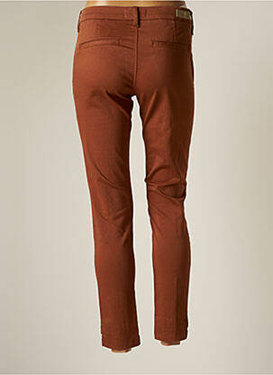 Pantalon chino țesătură poplin mărime normală maro FIVE femeie