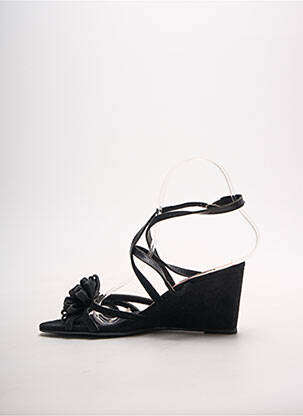 Sandale/pantofi decupați țesătură satinată toc de 4 la 6 cm negru ACCESSOIRE DIFFUSION femeie