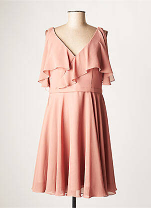 Rochie midi bej FASHION NEW YORK femeie