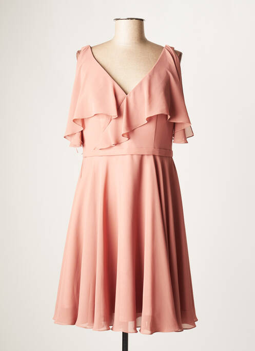 Rochie midi bej FASHION NEW YORK femeie