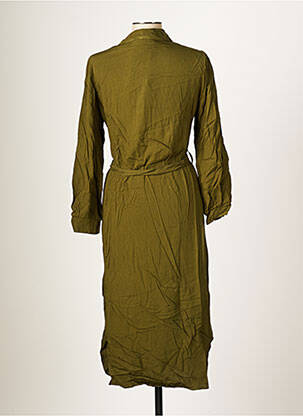 Rochie lungă mâneci lungi mâneci lungi verde BLANC BOHEME femeie