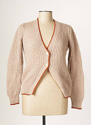 Vestă cu mâneci lungi maro BLANC BOHEME femeie