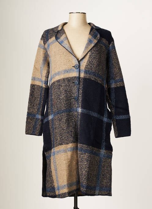 Palton lung albastru BLANC BOHEME femeie