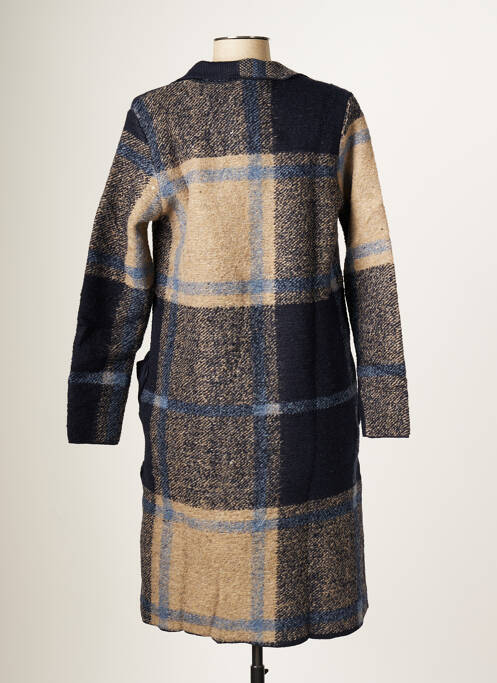 Palton lung albastru BLANC BOHEME femeie