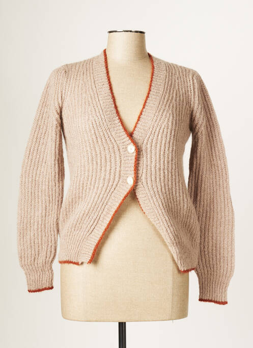 Vestă cu mâneci lungi maro BLANC BOHEME femeie