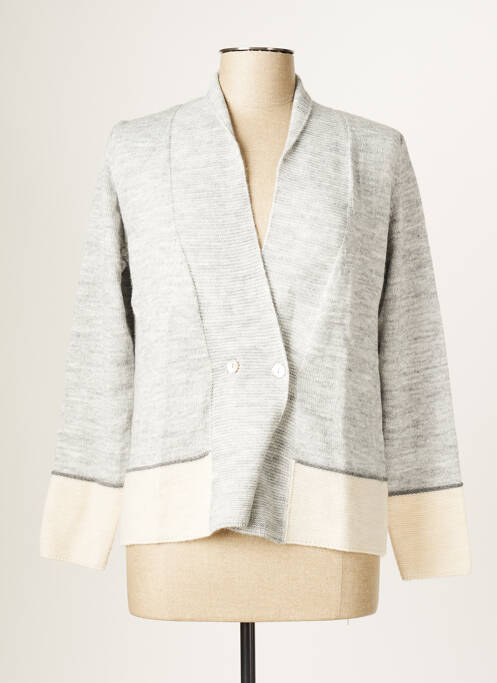 Vestă cu mâneci lungi gri BLANC BOHEME femeie