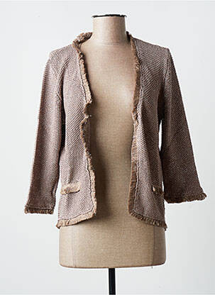 Vestă cu mâneci lungi maro BLANC BOHEME femeie