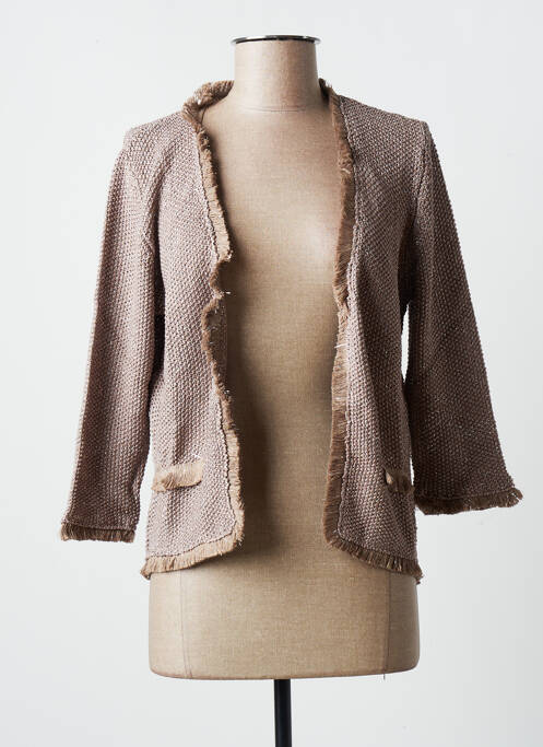 Vestă cu mâneci lungi maro BLANC BOHEME femeie