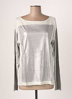 Tricou mâneci lungi mâneci lungi gri BLANC BOHEME femeie
