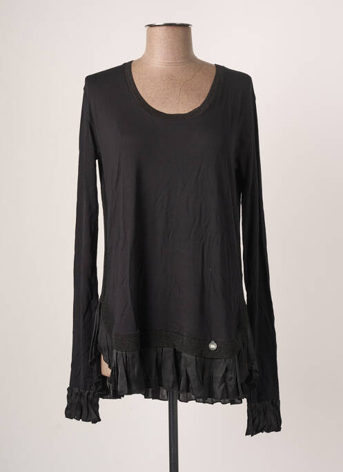 Top negru BLANC BOHEME femeie