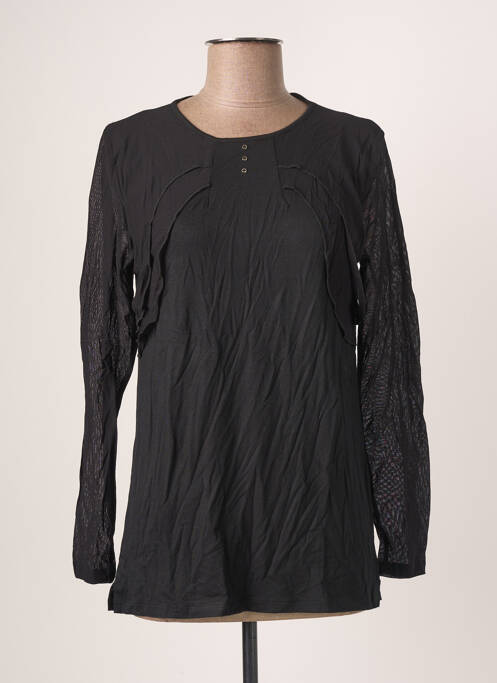 Top negru BLANC BOHEME femeie