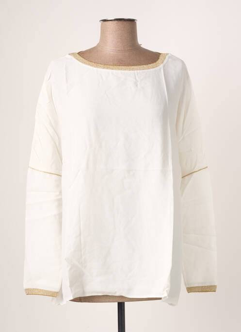 Top alb BLANC BOHEME femeie