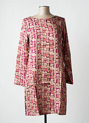 Rochie midi roz BLANC BOHEME femeie