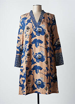 Rochie scurtă maro BLANC BOHEME femeie