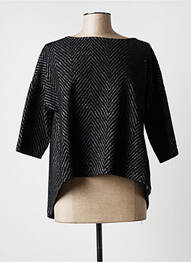 Top mâneci 3/4 negru BLANC BOHEME femeie