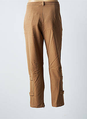 Pantalon drept țesătură crep mărime normală maro BLANC BOHEME femeie
