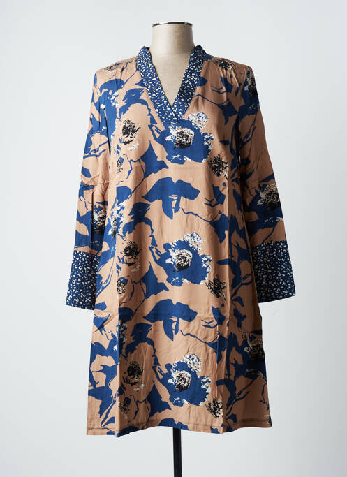 Rochie scurtă maro BLANC BOHEME femeie