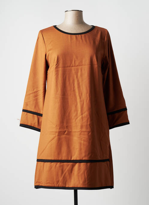 Rochie scurtă maro BLANC BOHEME femeie