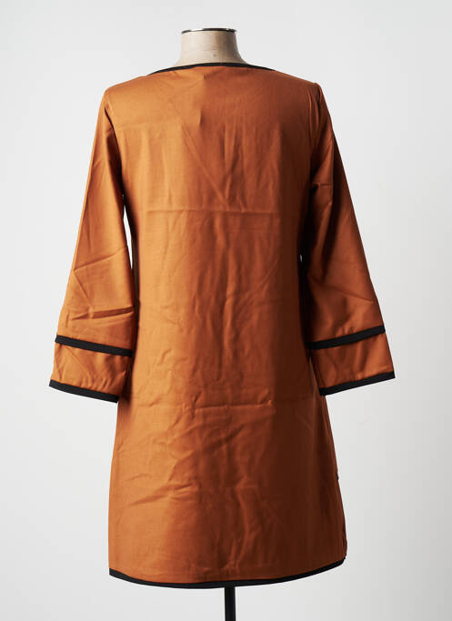 Rochie scurtă maro BLANC BOHEME femeie