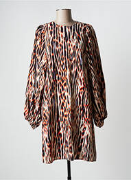 Rochie midi mâneci lungi mâneci lungi maro ICHI femeie