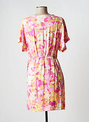 Rochie midi imprimeu fantezie mâneci scurte roz VERO MODA femeie