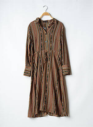 Rochie midi mâneci lungi mâneci lungi maro SKATÏE femeie
