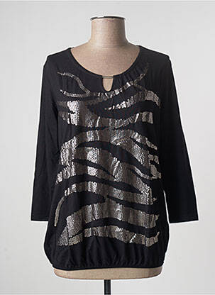 Top țesătură jersey mâneci lungi negru JOY OF LIFE femeie