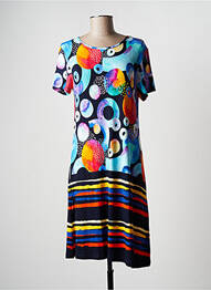 Rochie midi mâneci scurte mâneci scurte albastru HAJO femme