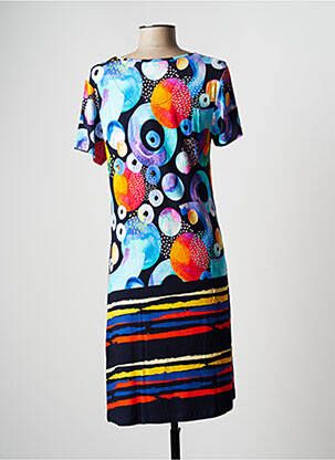 Rochie midi mâneci scurte mâneci scurte albastru HAJO femeie
