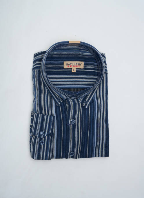 Cămașă cu mâneci lungi imprimeu dungi albastru CAP 10 TEN homme