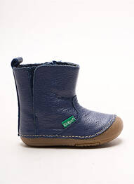 Botine/ghete material neted vârf rotund albastru KICKERS fată