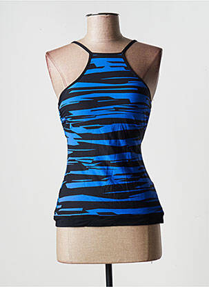 Top de baie efect material satinat albastru SEAFOLLY femeie