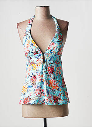 Top de baie efect material satinat albastru MOONTIDE femeie