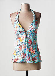 Top de baie efect material satinat albastru MOONTIDE femeie