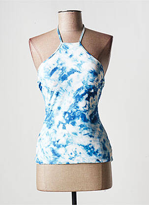 Top de baie efect material satinat albastru SEAFOLLY femeie