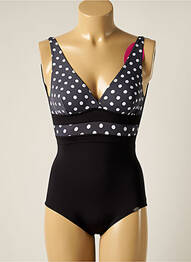 Costum de baie dintr-o singură piesă elasticitate top triunghiuri negru PLAGE DU SUD femme