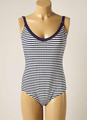 Costum de baie dintr-o singură piesă bretele elastice albastru CHERRY BEACH femeie