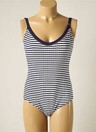 Costum de baie dintr-o singură piesă bretele elastice albastru CHERRY BEACH femeie