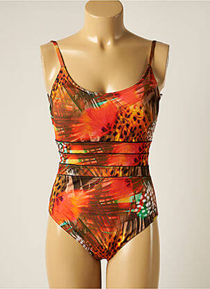Costum de baie dintr-o singură piesă elasticitate top sutien modelat portocalie MISS CARAÏBES femeie