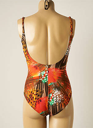 Costum de baie dintr-o singură piesă elasticitate top sutien modelat portocalie MISS CARAÏBES femeie