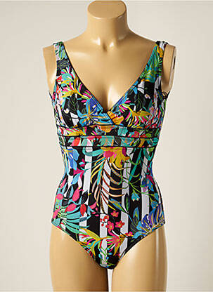Costum de baie dintr-o singură piesă elasticitate top triunghiuri negru MISS CARAÏBES femeie