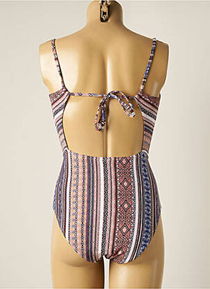 Costum de baie dintr-o singură piesă efect material satinat top triunghiuri bej PIHA femeie