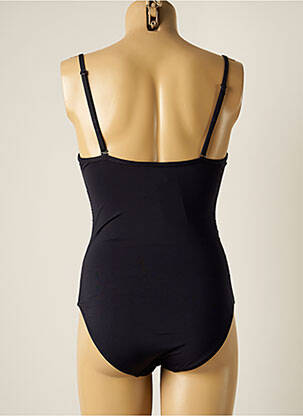 Costum de baie dintr-o singură piesă efect material satinat top sutien modelat negru MOONTIDE femeie