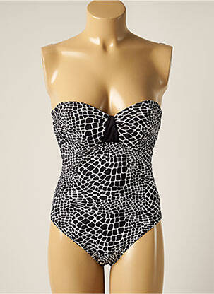 Costum de baie dintr-o singură piesă top bentiță top bentiță negru PLAGE DU SUD femeie