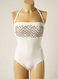 Costum de baie dintr-o singură piesă bretele elastice detașabile top bentiță alb TESSY femeie