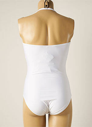 Costum de baie dintr-o singură piesă bretele elastice detașabile alb TESSY femeie