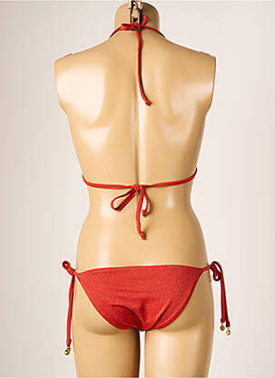 Costum de baie din două piese elasticitate top triunghiuri maro LAGON BLEU femeie